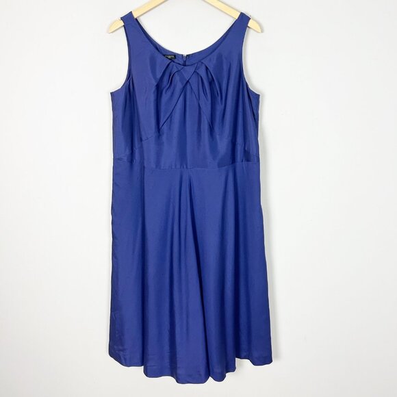 Talbots Silk A-line Dress Purple Blue Party Wedding Cocktail Size 14W Women's - Picture 1 of 4